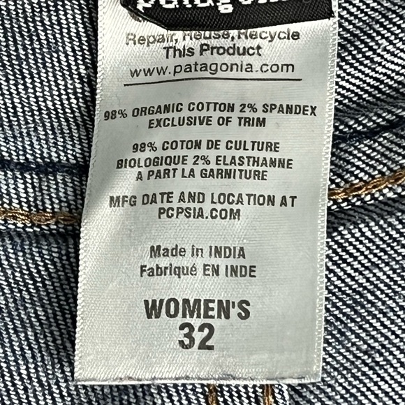 Patagonia Women’s Denim Bootcut Flare Jeans Organic Cotton Size 32 Western Boho - Picture 8 of 9